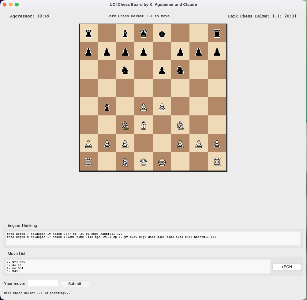 Chess UI board Screenshot of the chess UI board