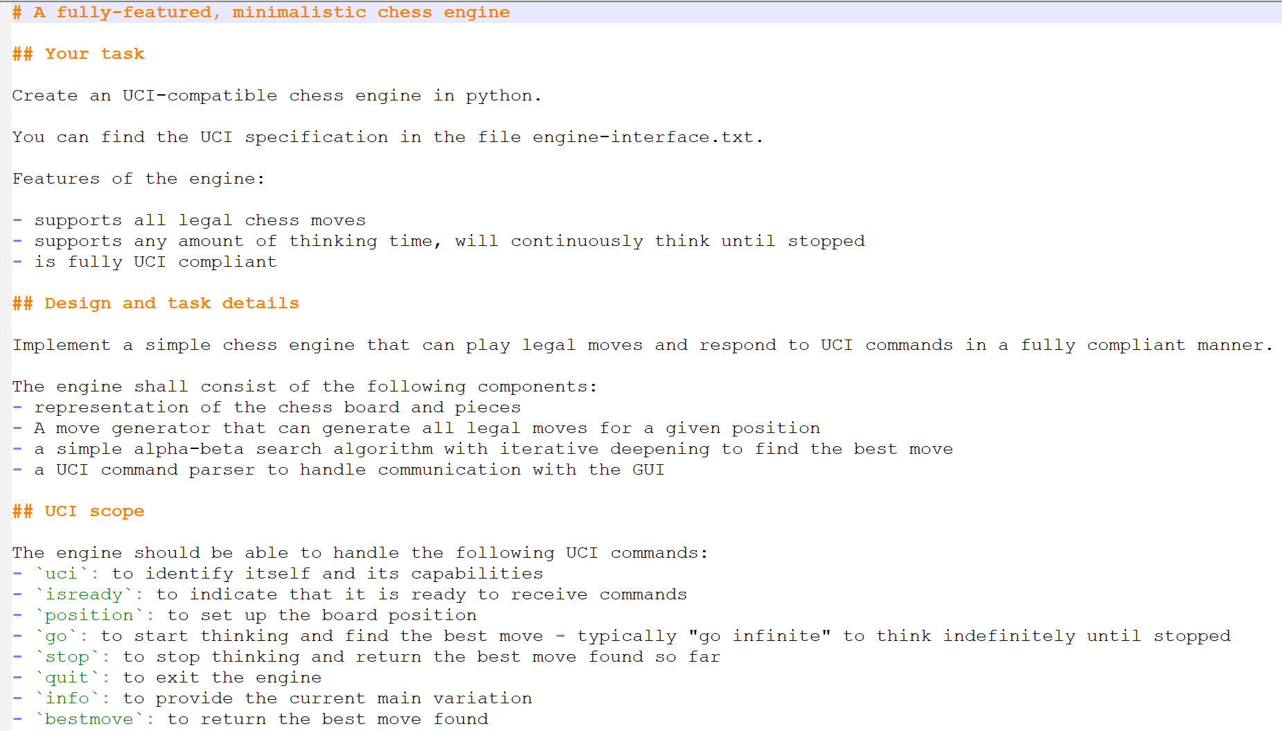 Simple engine prompt Screenshot of a simple prompt used to start the engine
