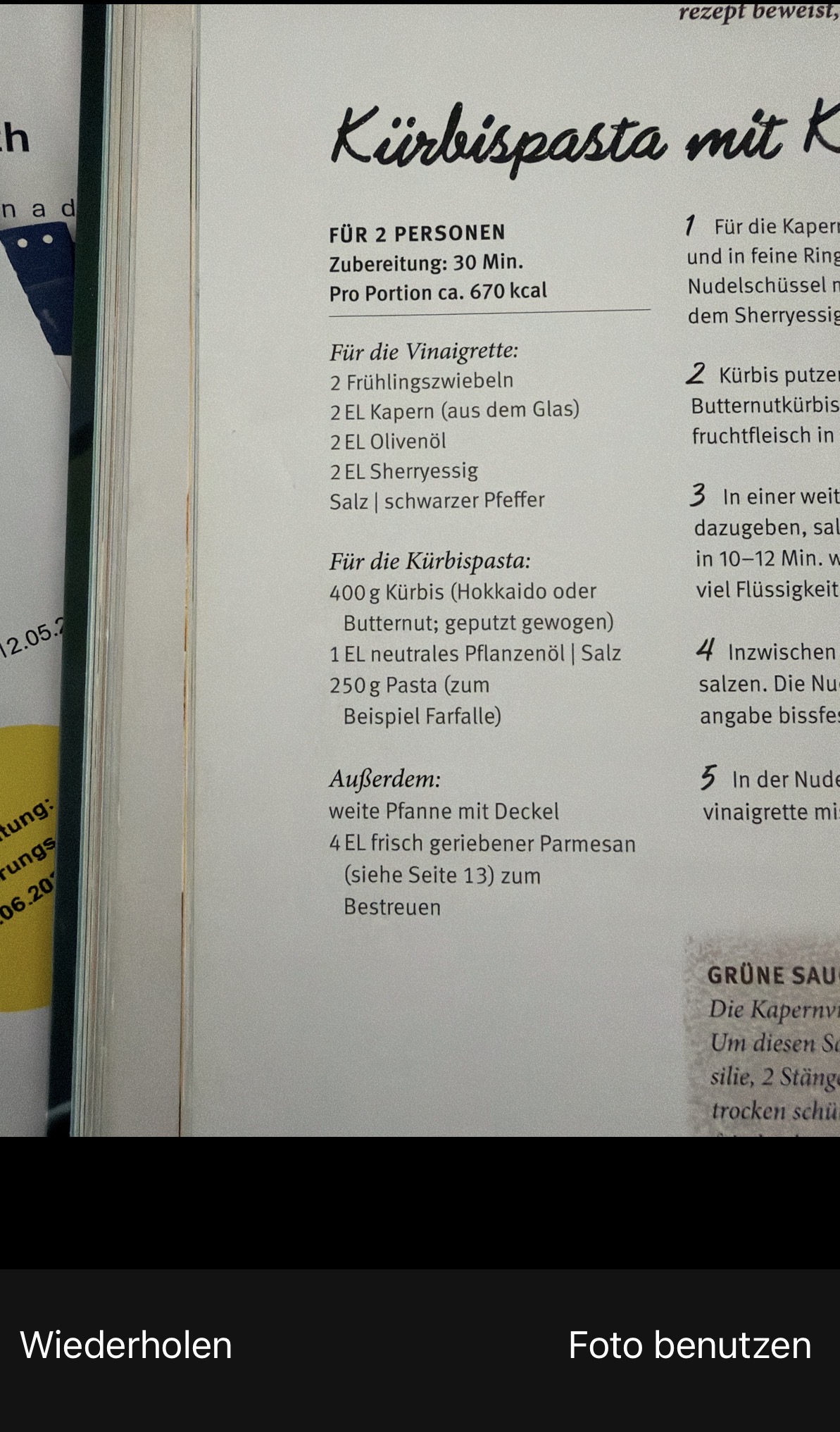 Photo of recipe ingredients for AI analysis