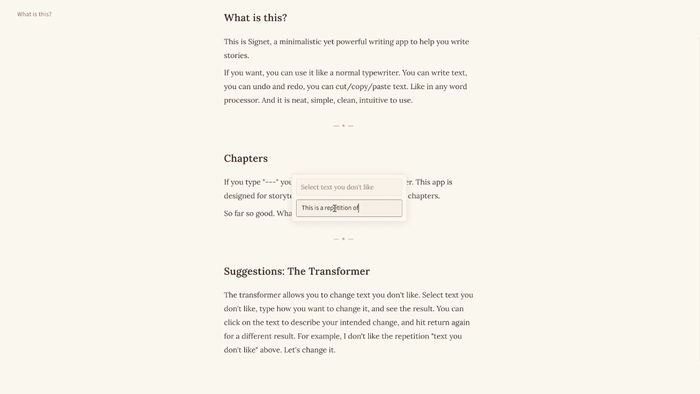 Signet transformer preview