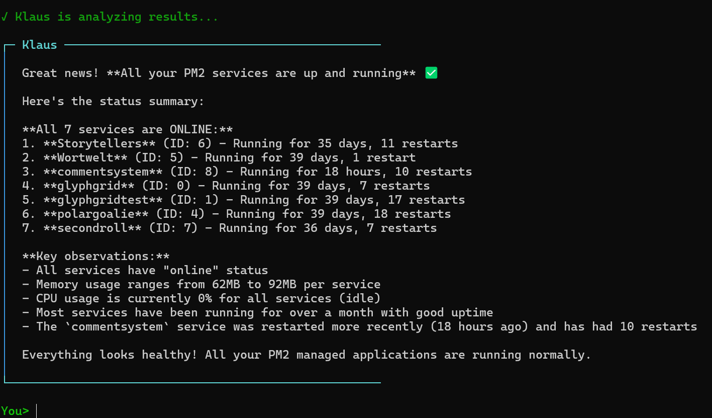Admin Klaus Screenshot