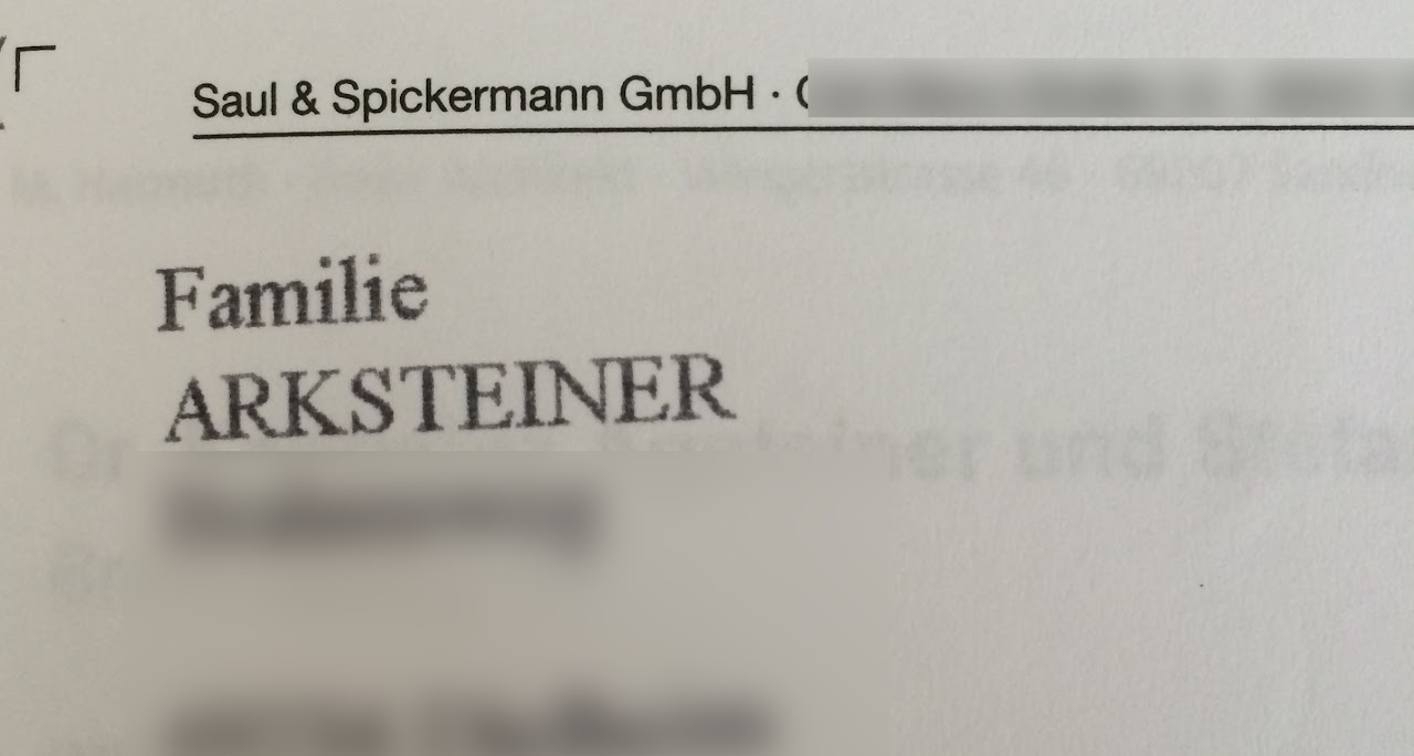 Diese Interpretation meines Schlossers geht auf die Englische Bibel zurück, wo meine Vorfahren namensgebend an Noah's Ark mitgearbeitet haben.